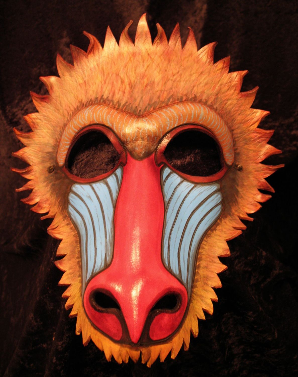 Mandrill baboon mask.